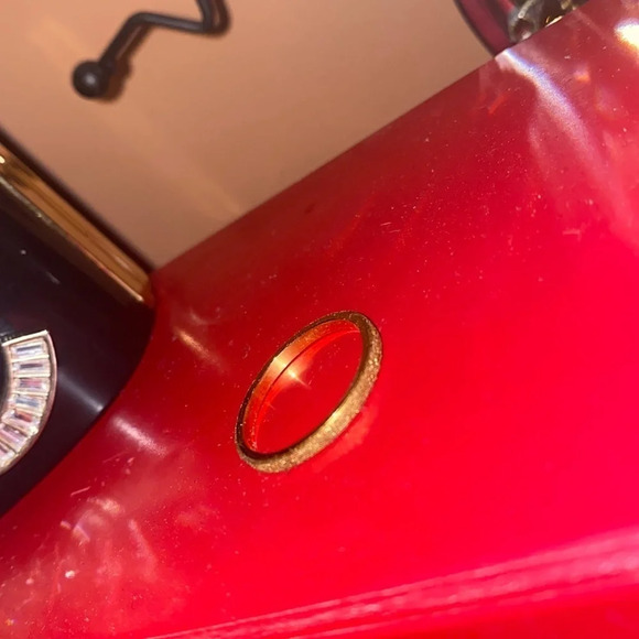 Vintage brushed gold tone faux diamonds ring Sz 8 - Picture 5 of 12